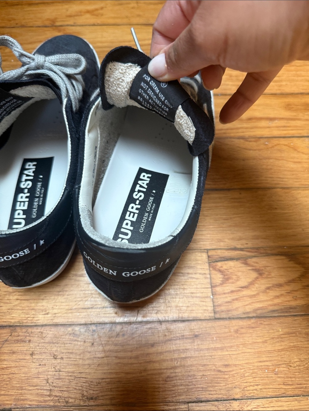 Golden Goose Black Suede Low-Top Sneakers with Gray Laces - Picture 4 of 8